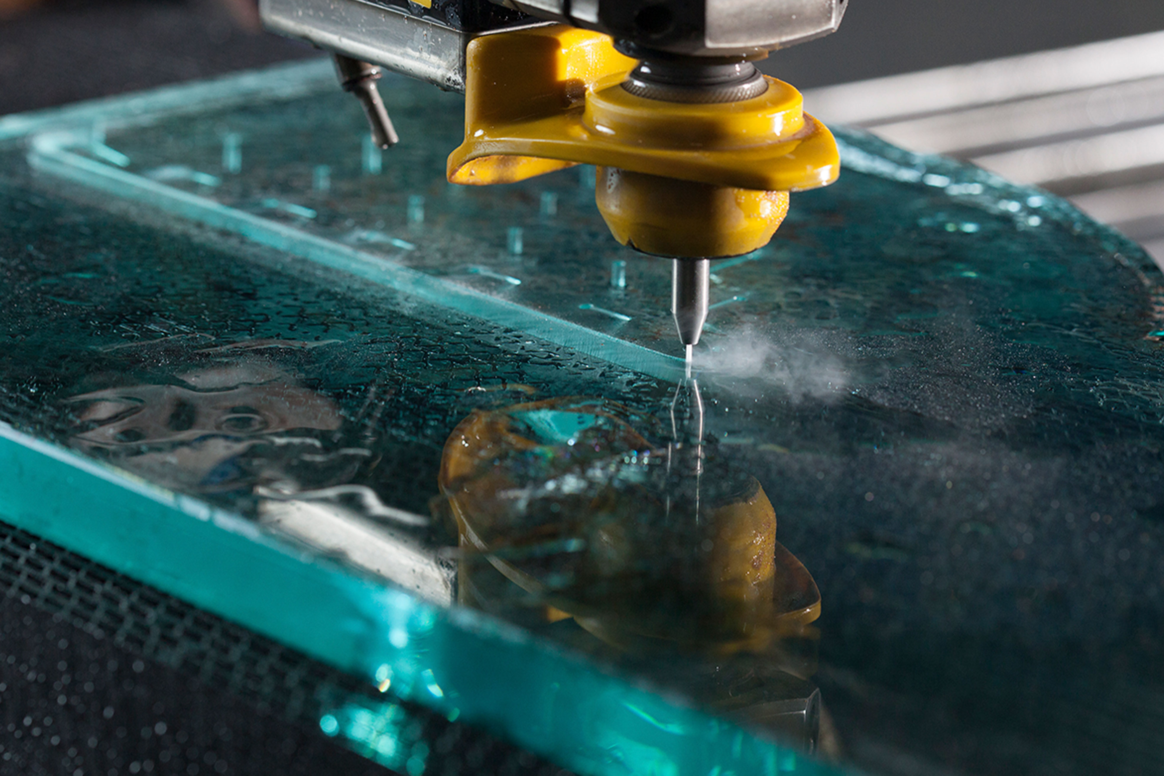 waterjet cutting glass without heat affect