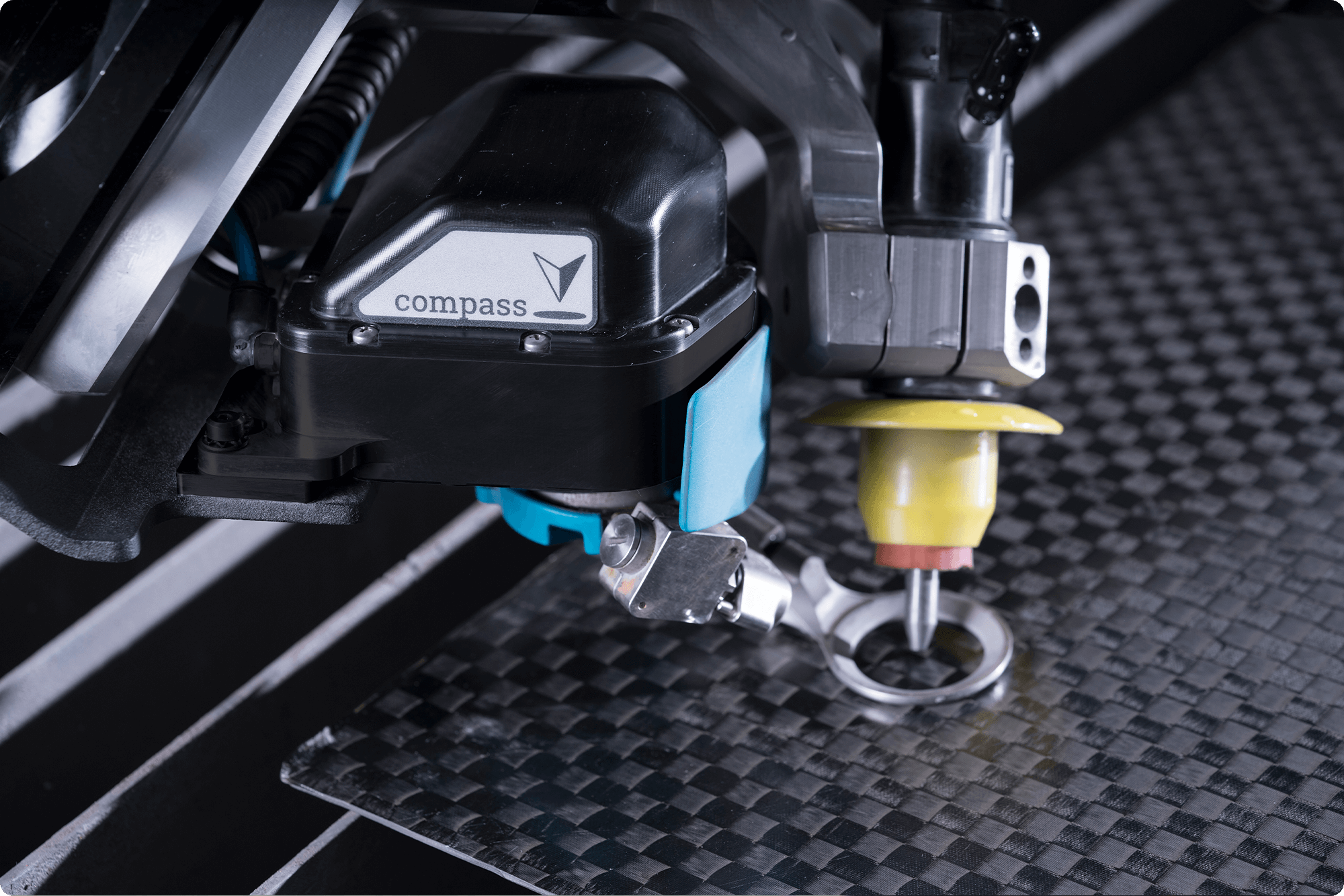 Compass on a waterjet cutting composite